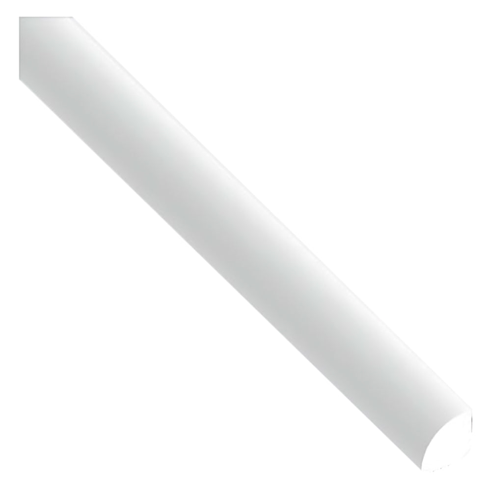 Rundes selbstklebendes Profil für Ecken 14x14x1 mm – 2,6 m satiniert weiß