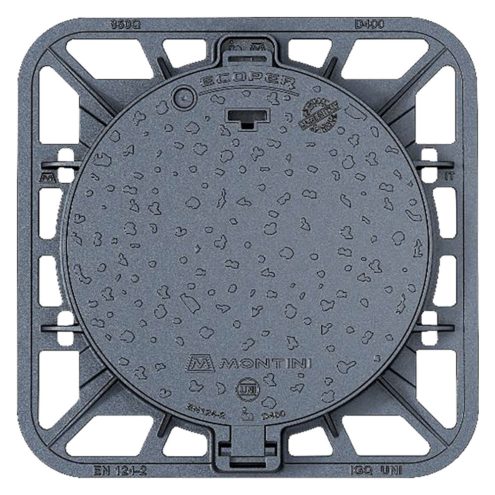 GUSSEISEN-SCHACHTABDECKUNG KLASSE D400 ECOPER Q - 85 x 85 - Schachtöffnung 65 cm / 60,5 kg