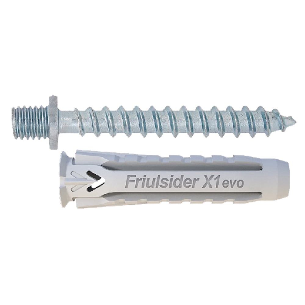 Nylon-Dübel 'X1 EVO' mit Stockschraube 6 x 30 mm - Stockschraube M6