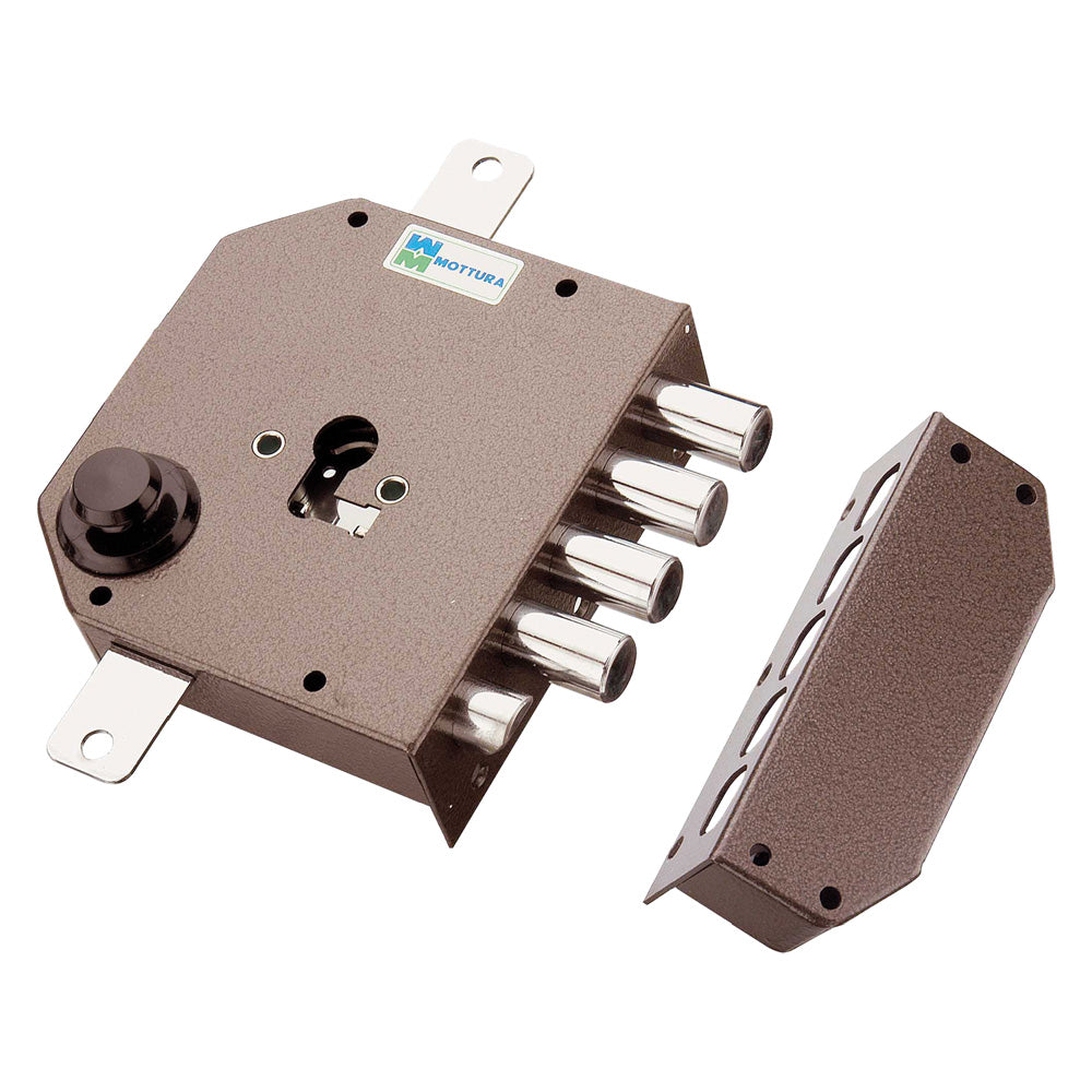 SERRURE À APPLIQUER TRIPLE POUR CYLINDRE EUROPÉEN ART. 630 GAUCHE ET 63 - mm 132 x 146