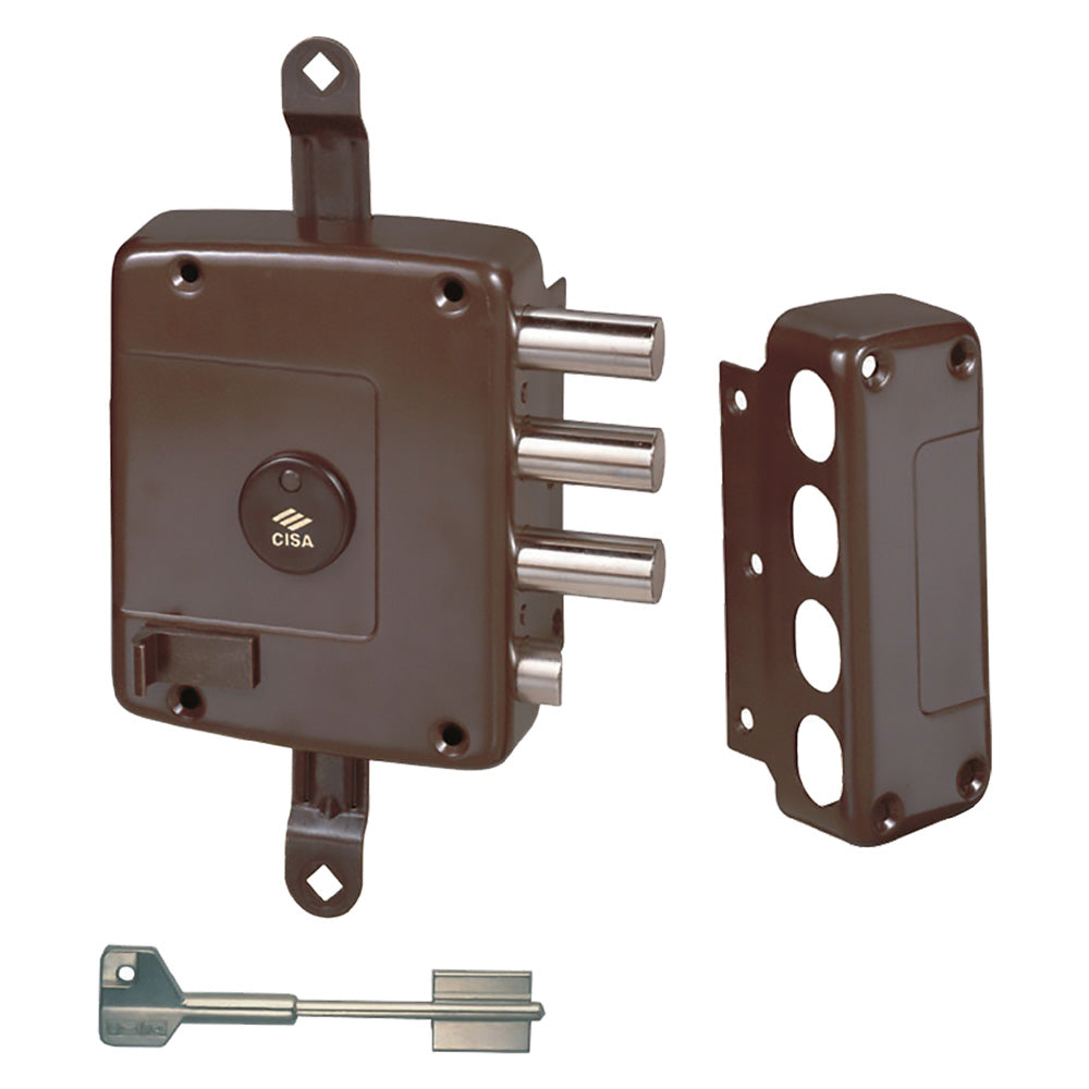 SERRURE À APPLIQUER TRIPLE POUR BOIS ART. 571 ET 60 Droite