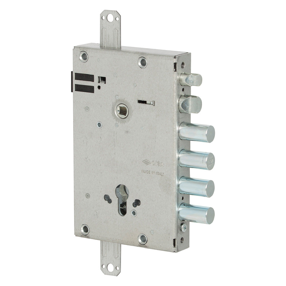 SERRURE ÉLECTRIQUE À ENCASTRER TRIPLE POUR PORTES BLINDÉES ART. 15515 ET 64 - 2 pênes ronds / 4 pênes rectangulaires
