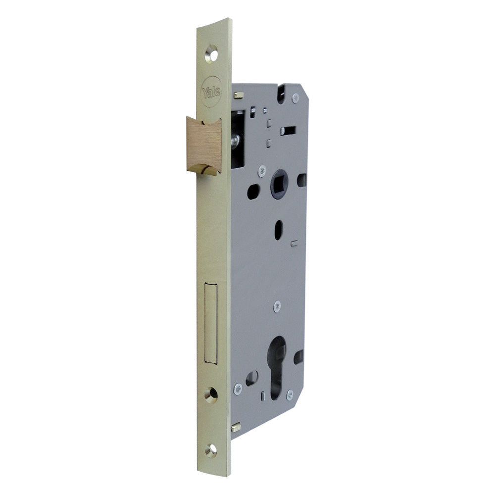 SERRURE À ENCASTRER POUR PORTE BOIS ART. Y52X E60 carré -gâche laiton poli
