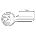 CHIAVE OTTONE NICHELATO '020359.CS' lunghezza 26,6 mm - 5 spine