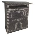 BOÎTE AUX LETTRES 'FRESIA' 26x10 x H 29 cm - argent/noir antique