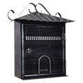 CASSETTA POSTALE 'FIORDALISO' cm 30x10,5x h 36 - argento\nero antico