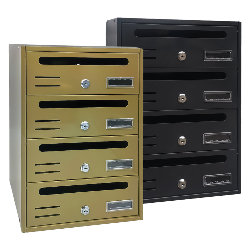 Briefkasten 4-fach - anthrazit - 30,2x17,5x H. 42,5 cm