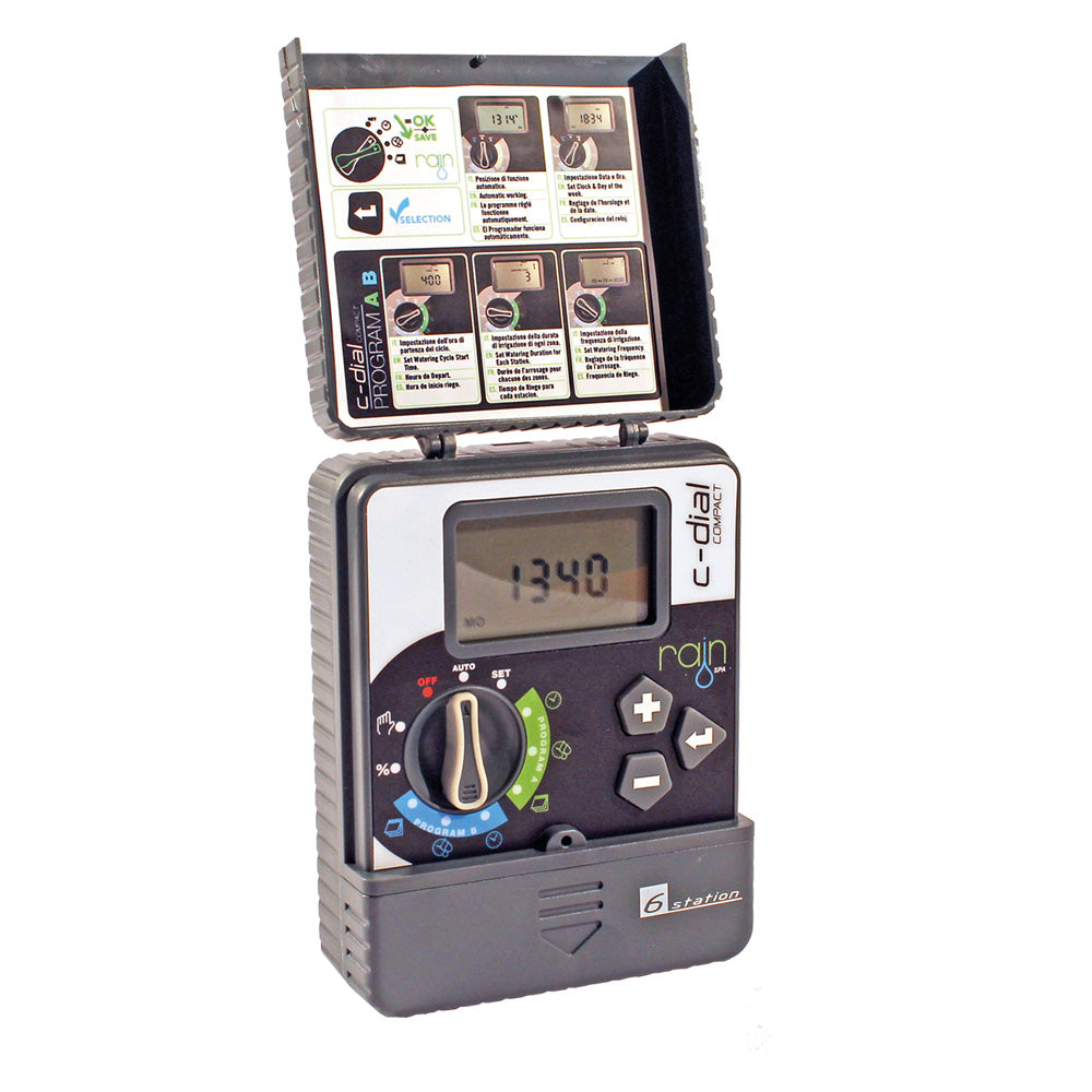 PROGRAMMATEUR D'ARROSAGE RAIN "COMPACT-DIAL" 6 stations - 24VCA