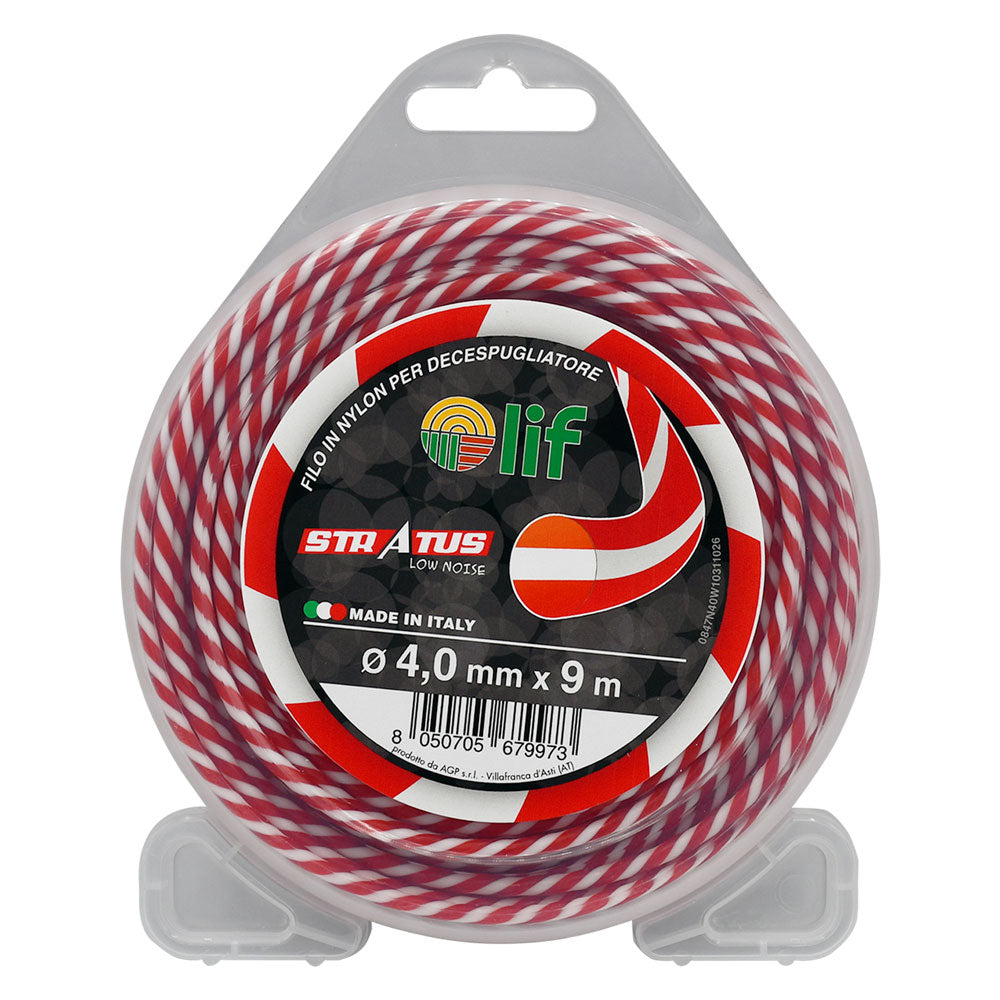 FIL DE COUPE PROFESSIONNEL SILENCIEUX « STRATUS » carré hélicoïdal 4,0 mm 9 m
