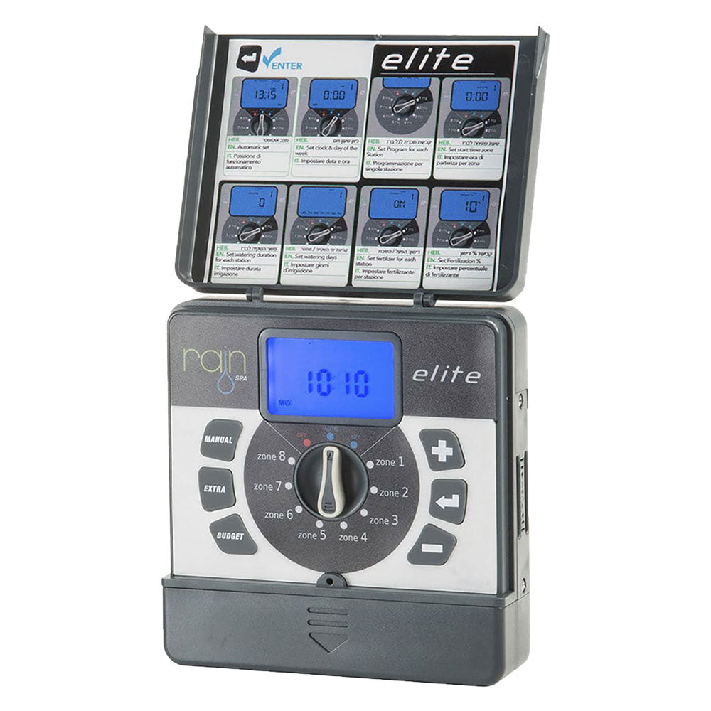 PROGRAMMATEUR D'ARROSAGE RAIN "ELITE" 8 zones - 9 Vcc (intérieur)