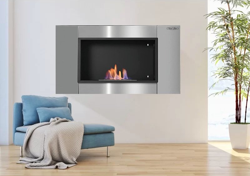 CAMINETTO A BIOETANOLO 'SILVER' CARDINALE 80x14x54h cm