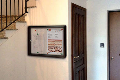 Panneau d'affichage CARDINALE en aluminium 55x37x5 cm (pour 2 feuilles A4 ou 1 feuille A3)