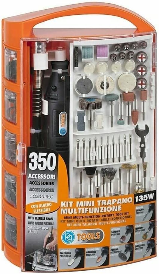 KIT MINI TRAPANO 'PG138W' 350 accessori -135 watt