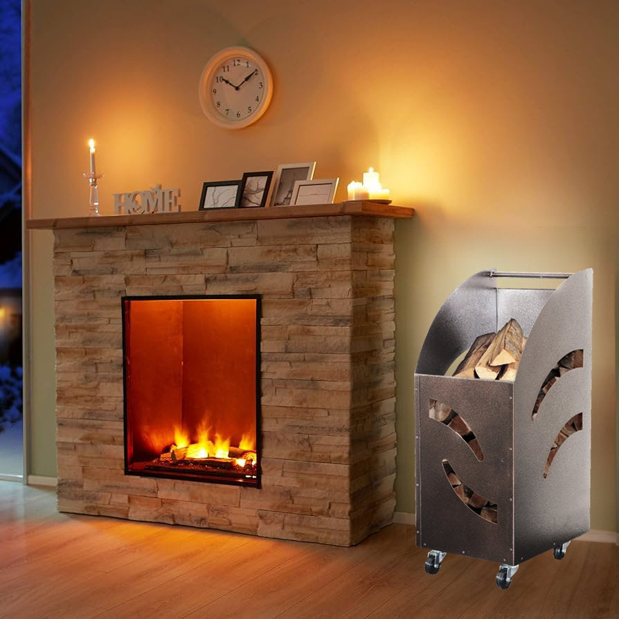 CARRELLO PORTALEGNA PER CAMINO 32x42x80h cm