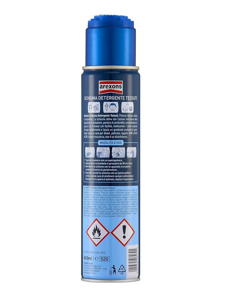 SCHIUMA DETERGENTE TESSUTI AREXONS 400 ml