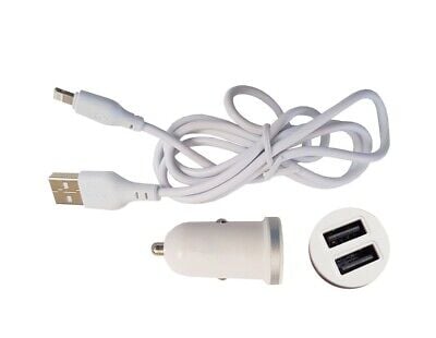 CARICATORE USB DA AUTO CON CAVO DI RICARICA 2,1A - 2 USB- 100 cm - Attacco Lightning