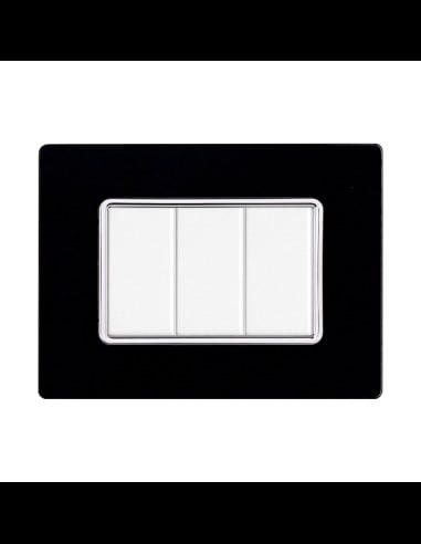 Abdeckplatte für Schalter, schwarz, 'SOLAR', 4 Module