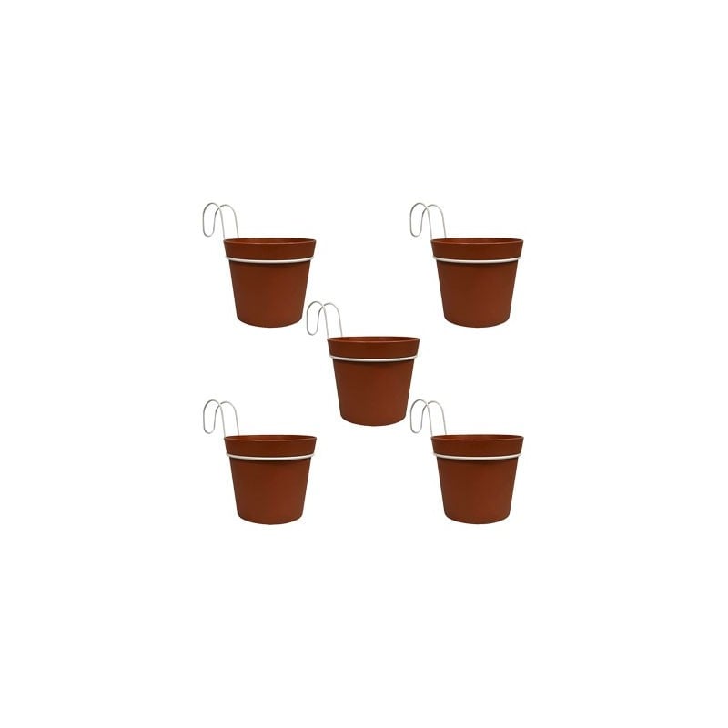 KIT VASI CON BALCONIERA 'POP-UP' Ø 12x13h - Colore Terracotta