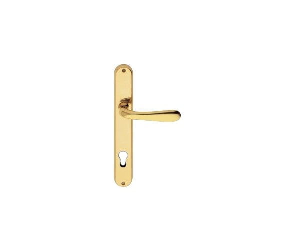 MANIGLIA 'AMALFI' CON PLACCA FORO YALE Oro lucido - Interasse 90 mm