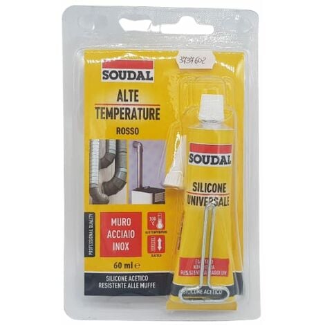 SILICONE ALTE TEMPERATURE IN BLISTER SOUDAL 60 ml - Rosso
