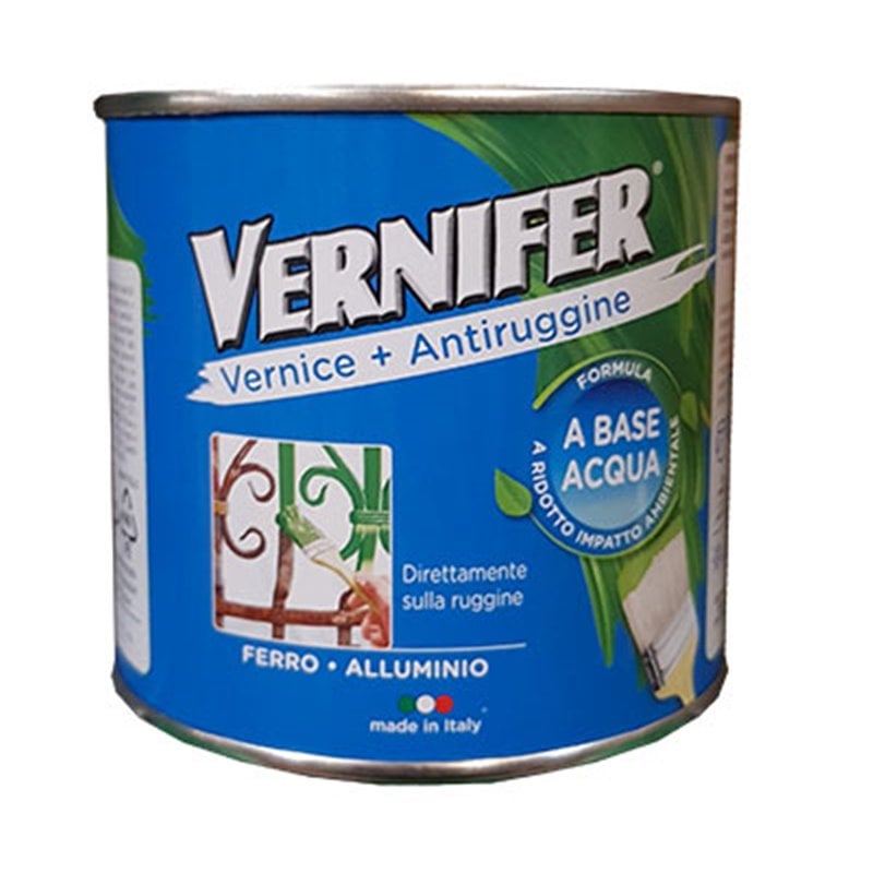 SMALTO ANTIRUGGINE ALL'ACQUA 'VERNIFER' SATINATO 500 ml - Bianco