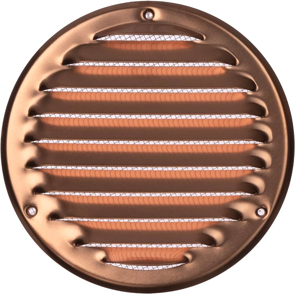 GRILLE D'AÉRATION RONDE EN CUIVRE Ø 180 mm