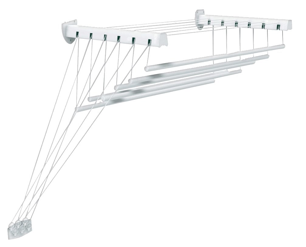 SÉCHOIR À LINGE MURAL/PLAFOND 100x46x70h cm - 6 m d'étendage