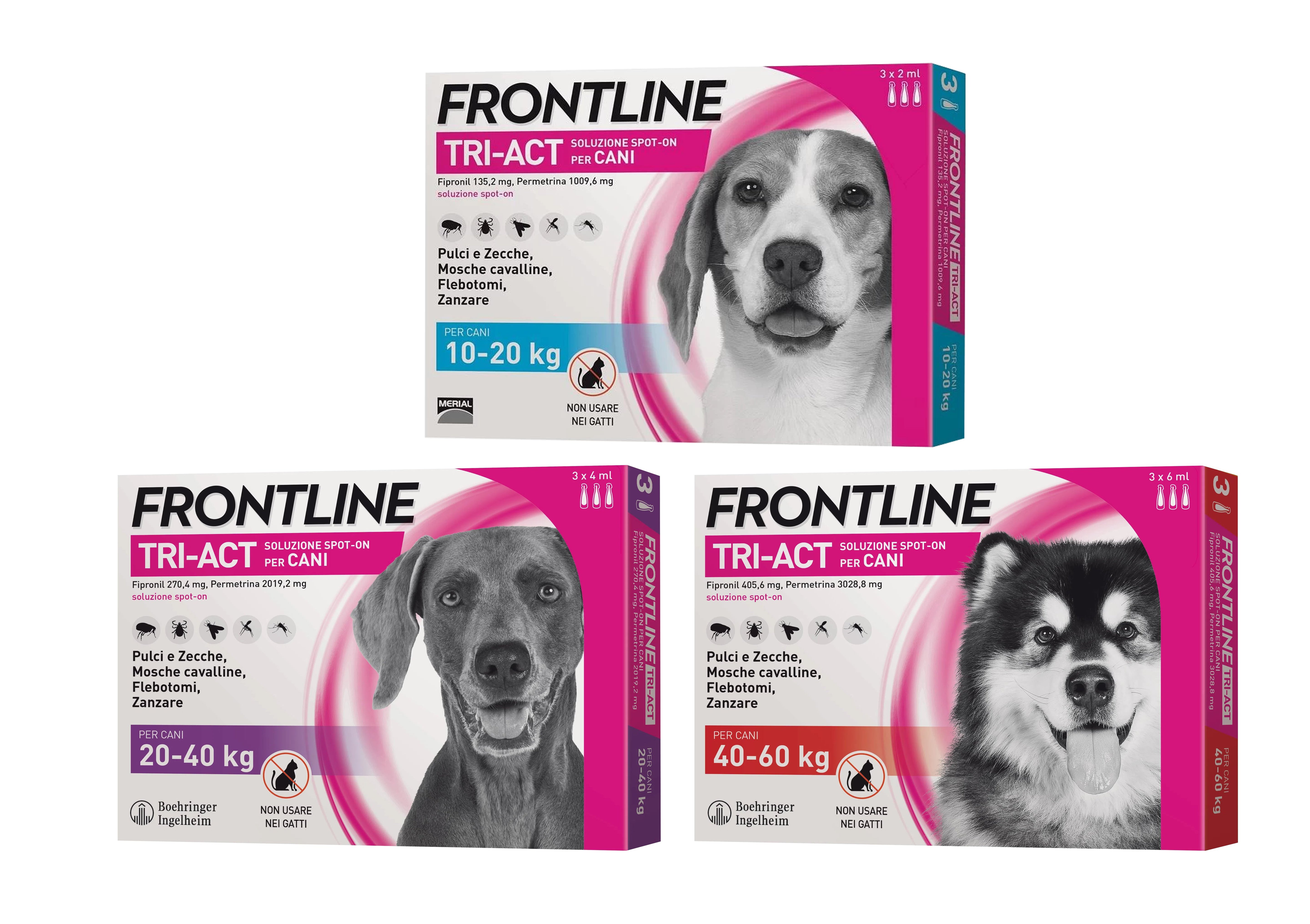ANTIPARASSITARIO 'TRI-ACT' FRONTLINE Per cani 10-20 kg - 3 pipette