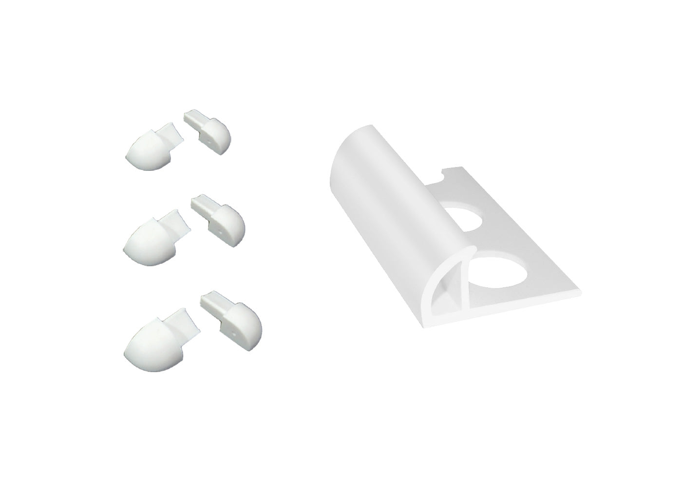 CAPSULE PER PROFILO 'JOLLY' H. 8 mm - bianco