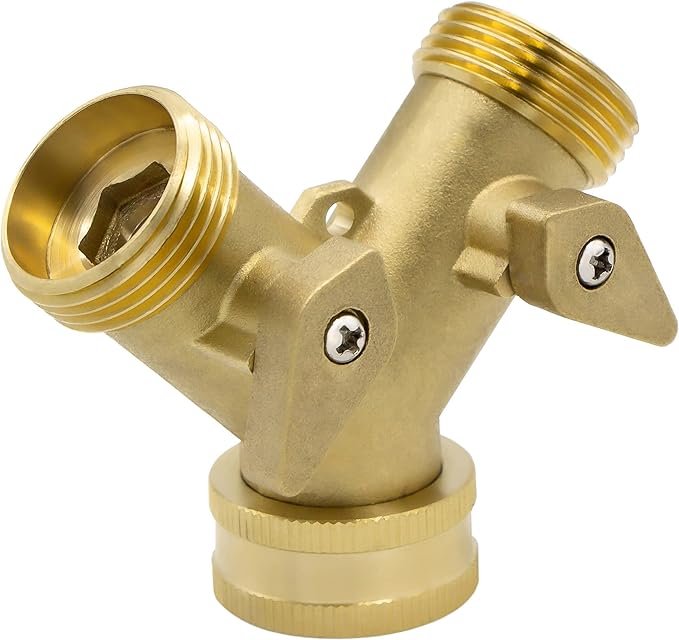 PRESA RUBINETTO DOPPIA USCITA IN OTTONE CARDINALE F 3/4" x M 3/4" x M 3/4"