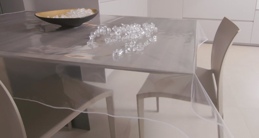 Nappe transparente en PVC Ép. 0,15 mm - H 140 cm - rouleau de 30 m