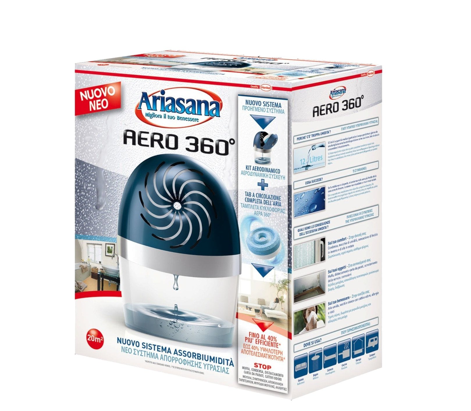 RAUMENTFEUCHTER-SET „AERO 360°“ 450 g + Nachfüll-TAB