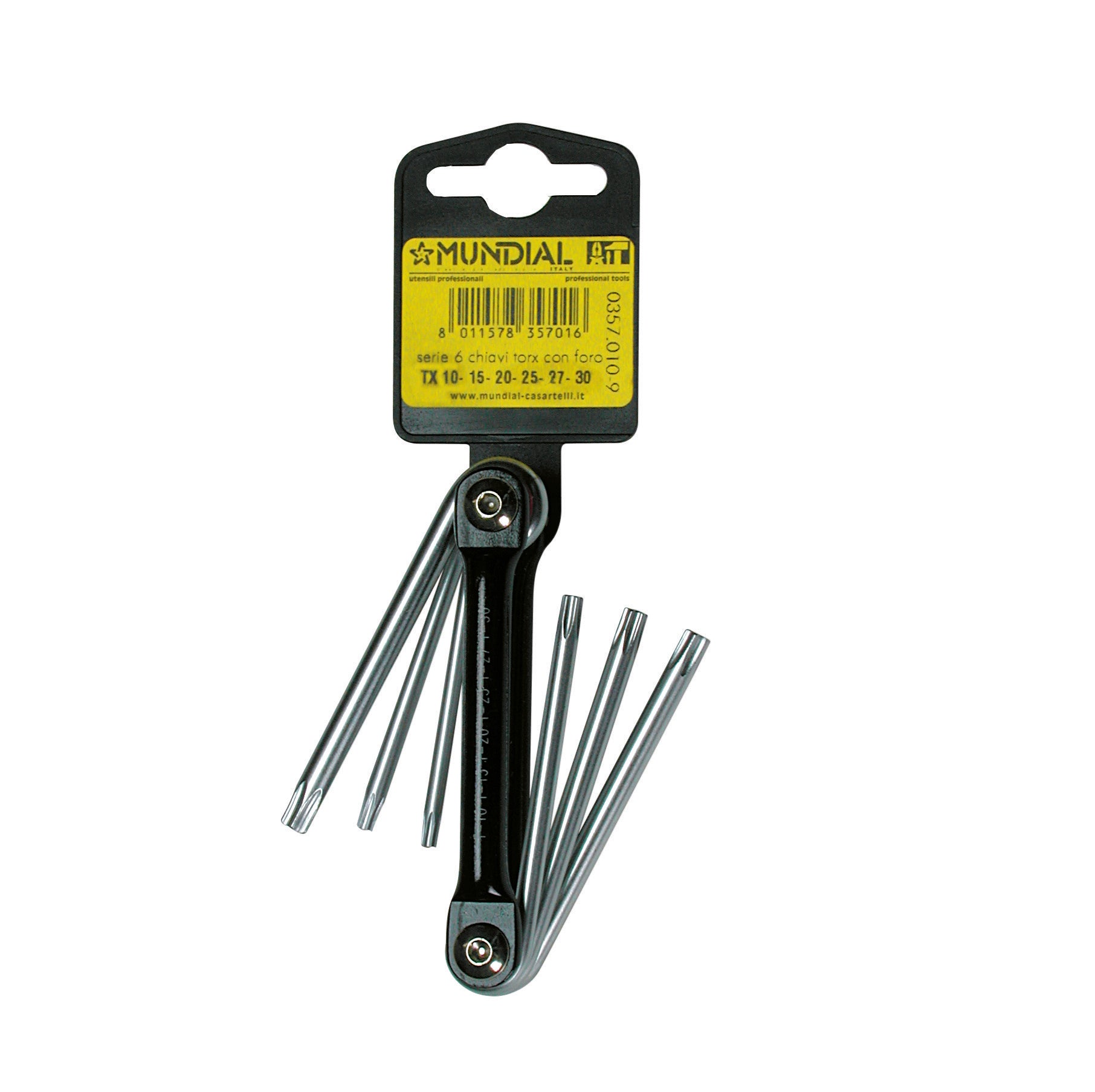 SET CHIAVI TORX MUNDIAL TX 10,15,20,25,27,30