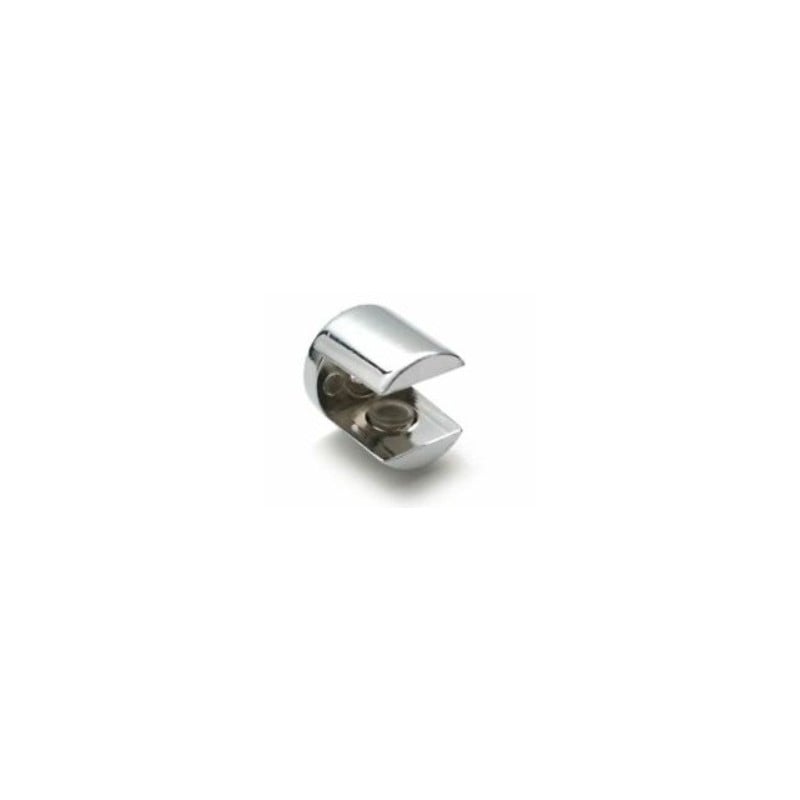 MENSOLINA REGGIVETRO A MORSETTO 'ANNA' 20x20 mm - Nichelato lucido - spessore max 11 mm