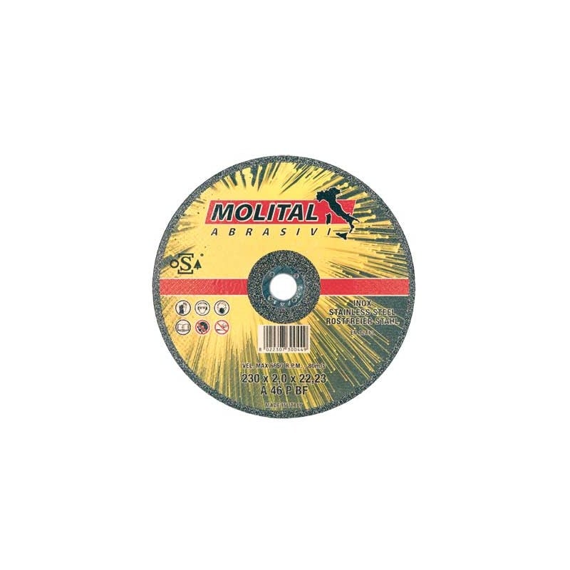 DISQUE À TRONÇONNER INOX MOLITAL Ø 230x2,0 mm