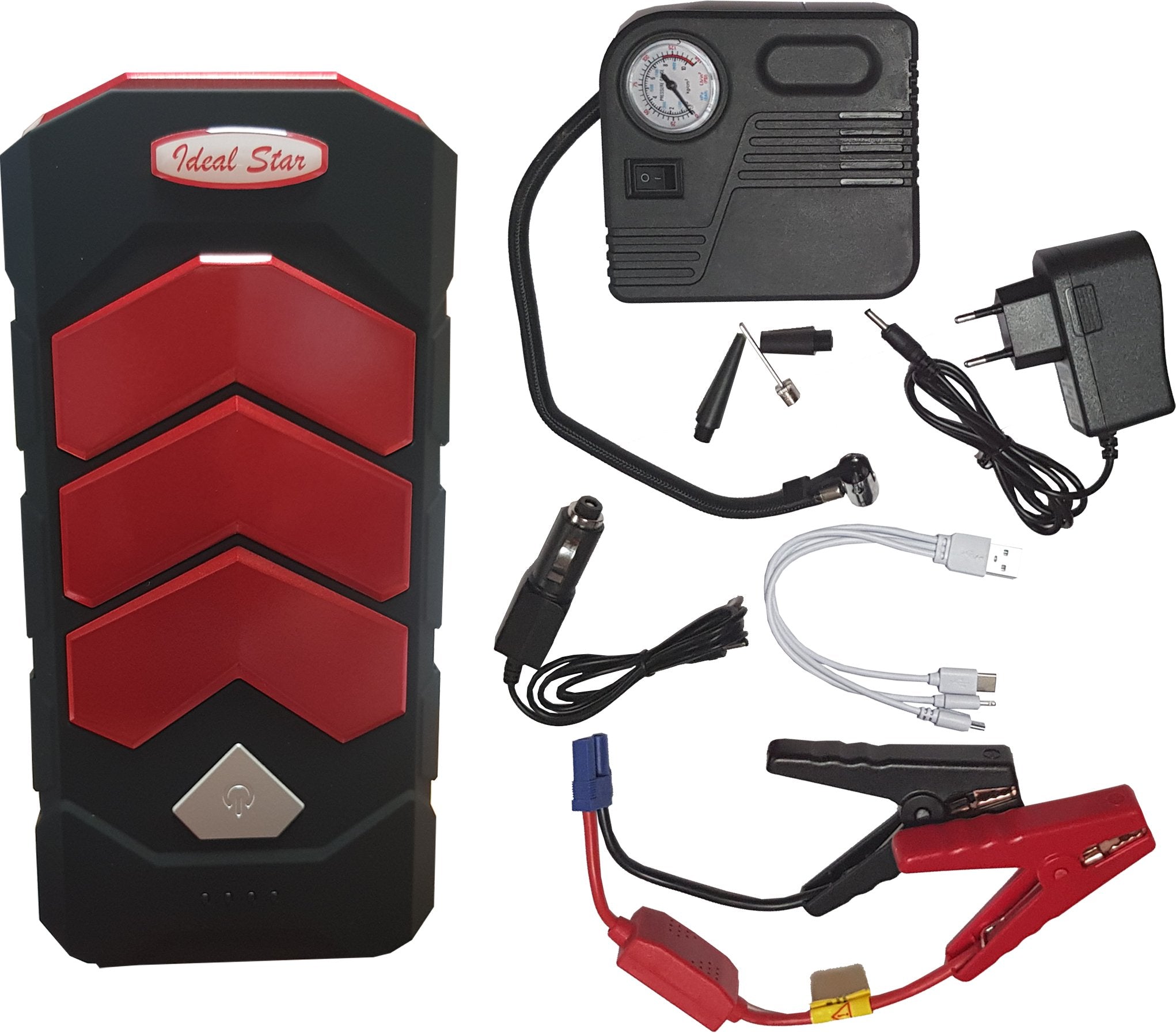 DÉMARREUR D'URGENCE AVEC COMPRESSEUR CARDINAL 30000mAh