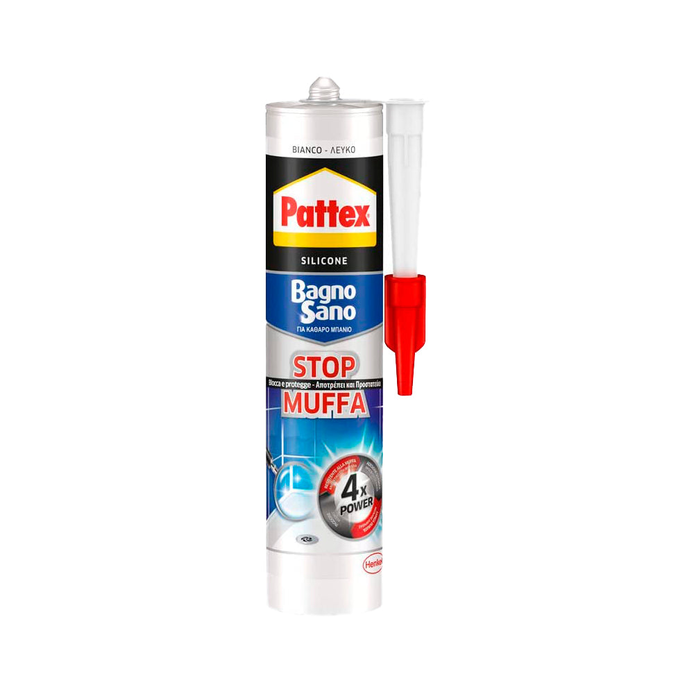 SILICONE BAGNO SANO 'STOP MUFFA' PATTEX 300 ml - Colore Bianco