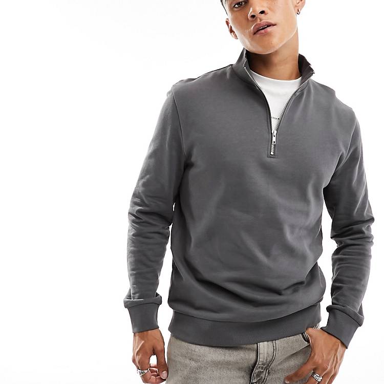 SWEAT ZIPPÉ COURT ANTHRACITE Taille XXL (60-62)