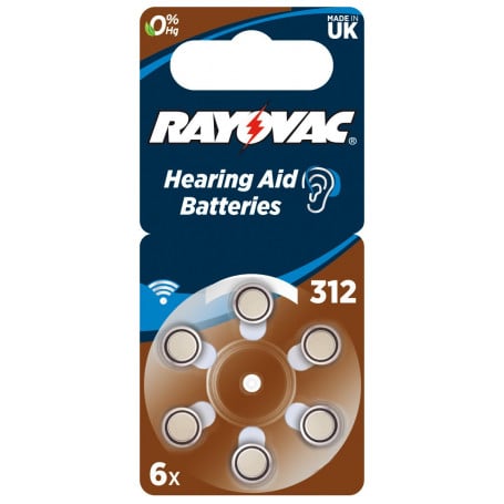 PILA PER ACUSTICA 'RAYOVAC 312' Blister 6 Pezzi