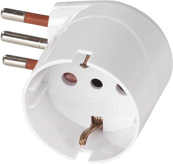 ADATTATORE SALVASPAZIO 90° SCHUKO 10A ROSI 2P+T - prese 10 2P+T, Colore Bianco