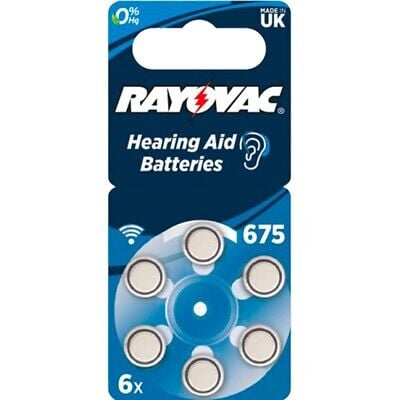 PILA PER ACUSTICA 'RAYOVAC 675' Blister 6 Pezzi