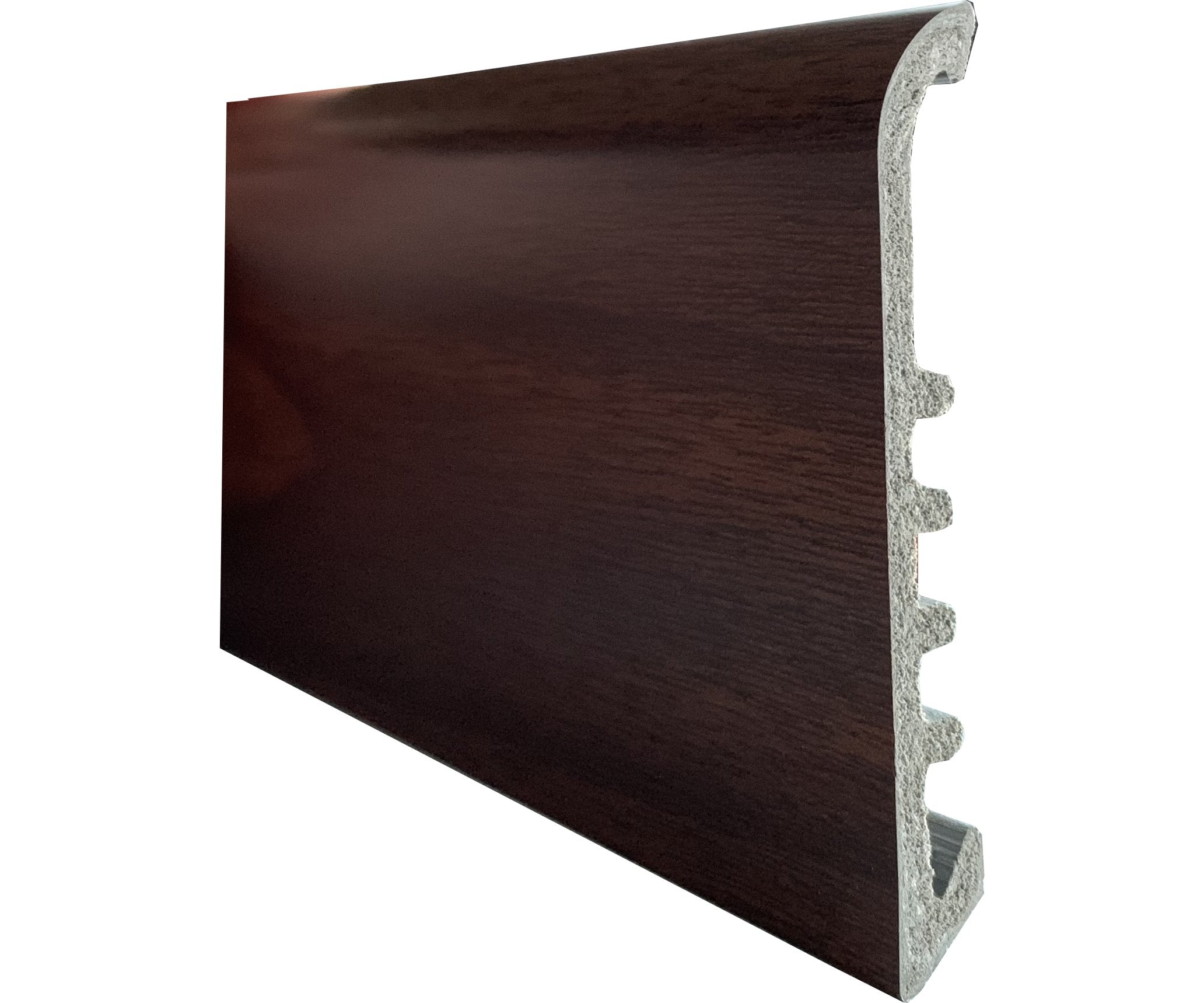 PLINTHE EN PVC TYPE « LARGE » 75x9 mm - noyer clair - barre de 2 m