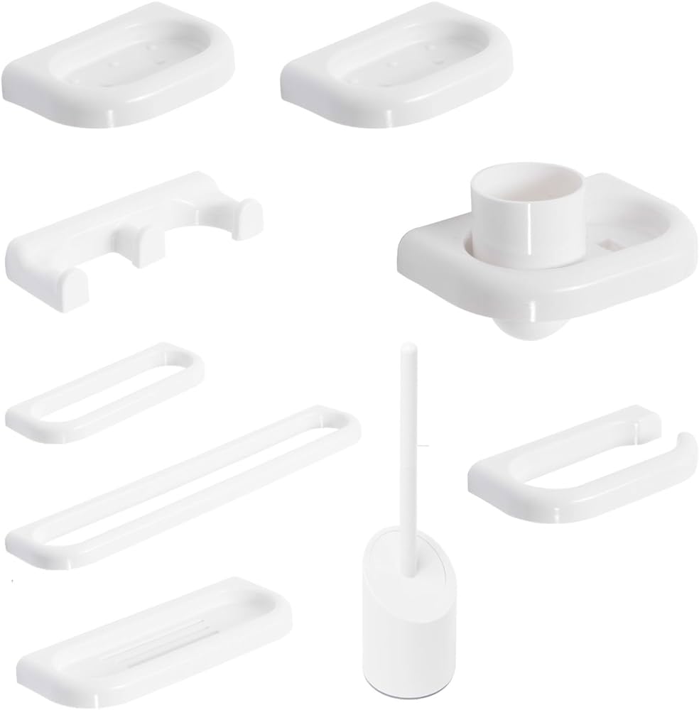 SET BAGNO 'VELA' 8 PEZZI Colore bianco