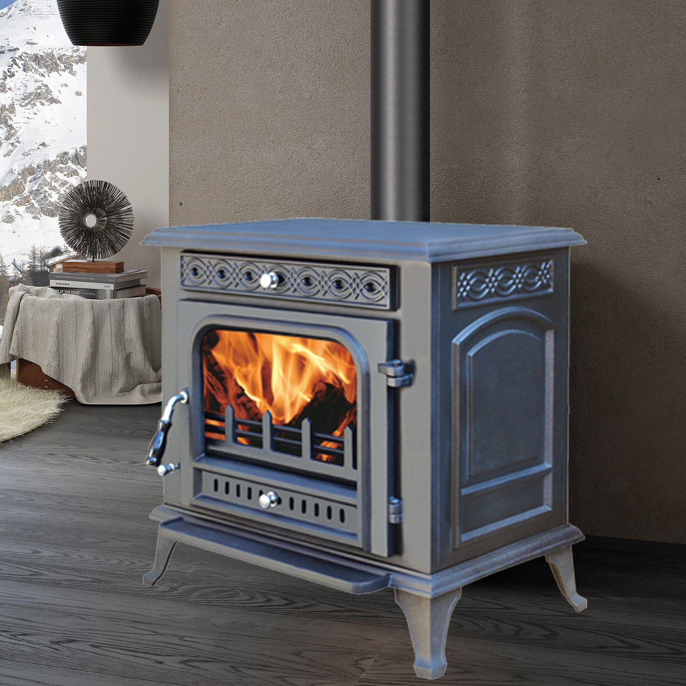GUSSEISER HOLZOFEN 'ETNA' IDEAL STAR 630x430x630h mm