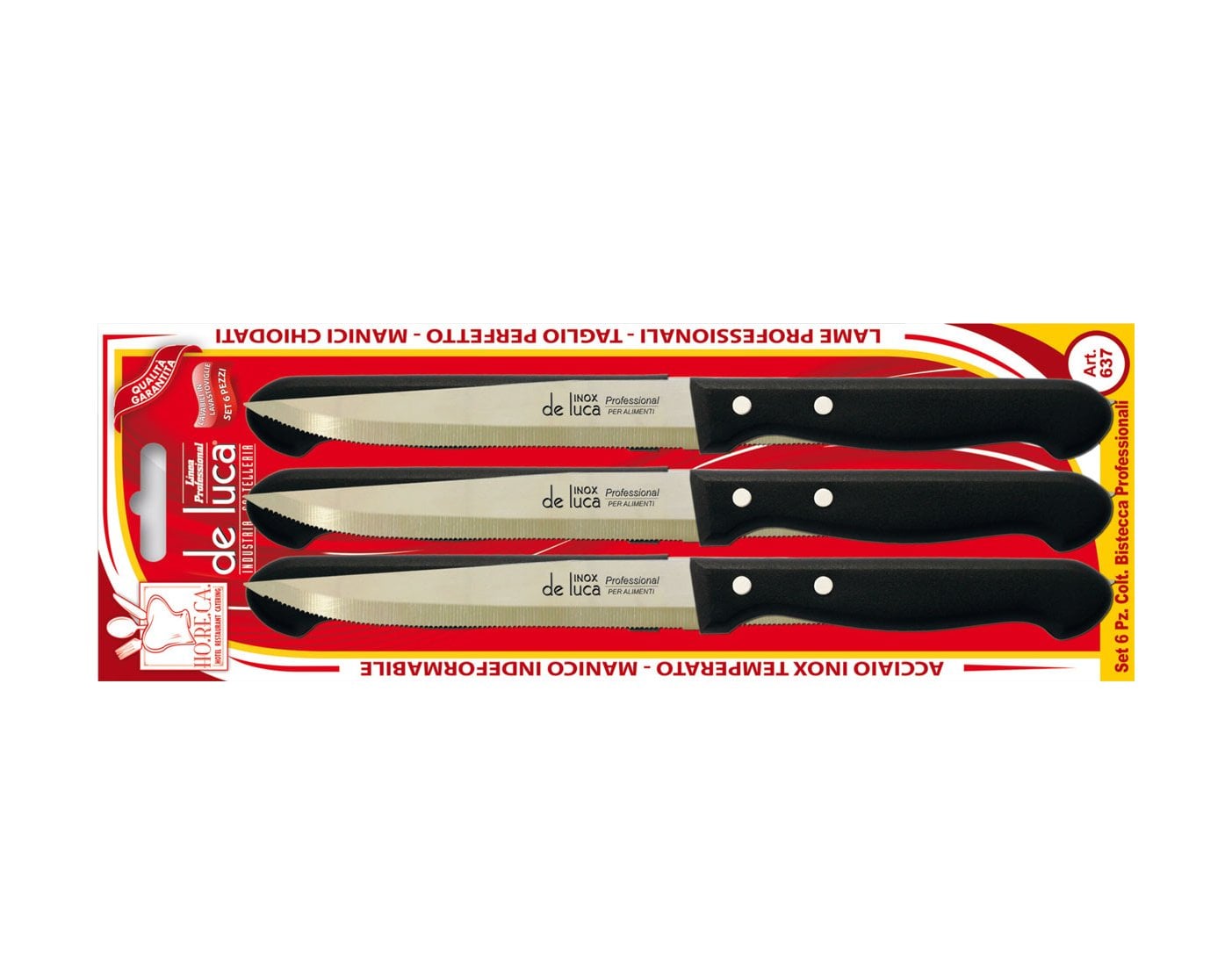 COLTELLI DA BISTECCA Lama 11 cm - Blister 6 Pezzi