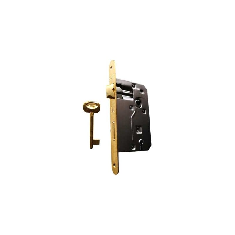 SERRATURA PER PORTE IN LEGNO 'PATENT GRANDE' FRONTALE BORDO TONDO BONAITI E50 - Ottonata