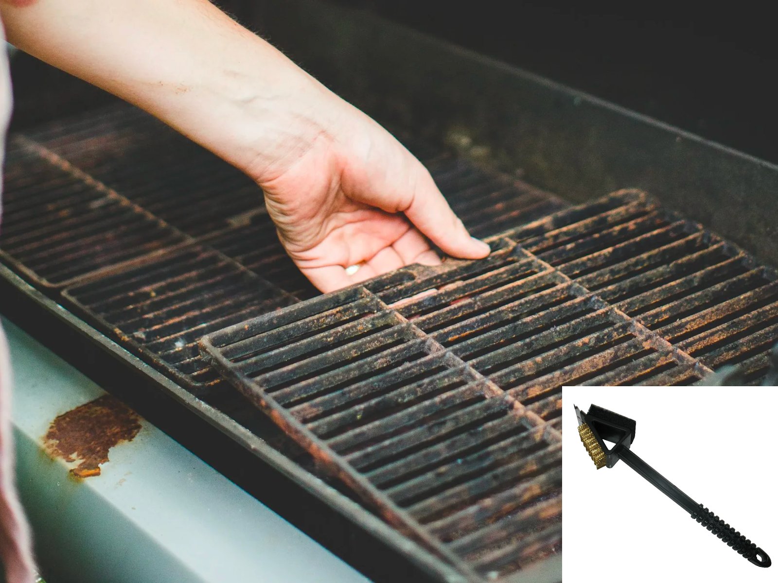 SPAZZOLA DOPPIA PER BARBECUE 36 cm