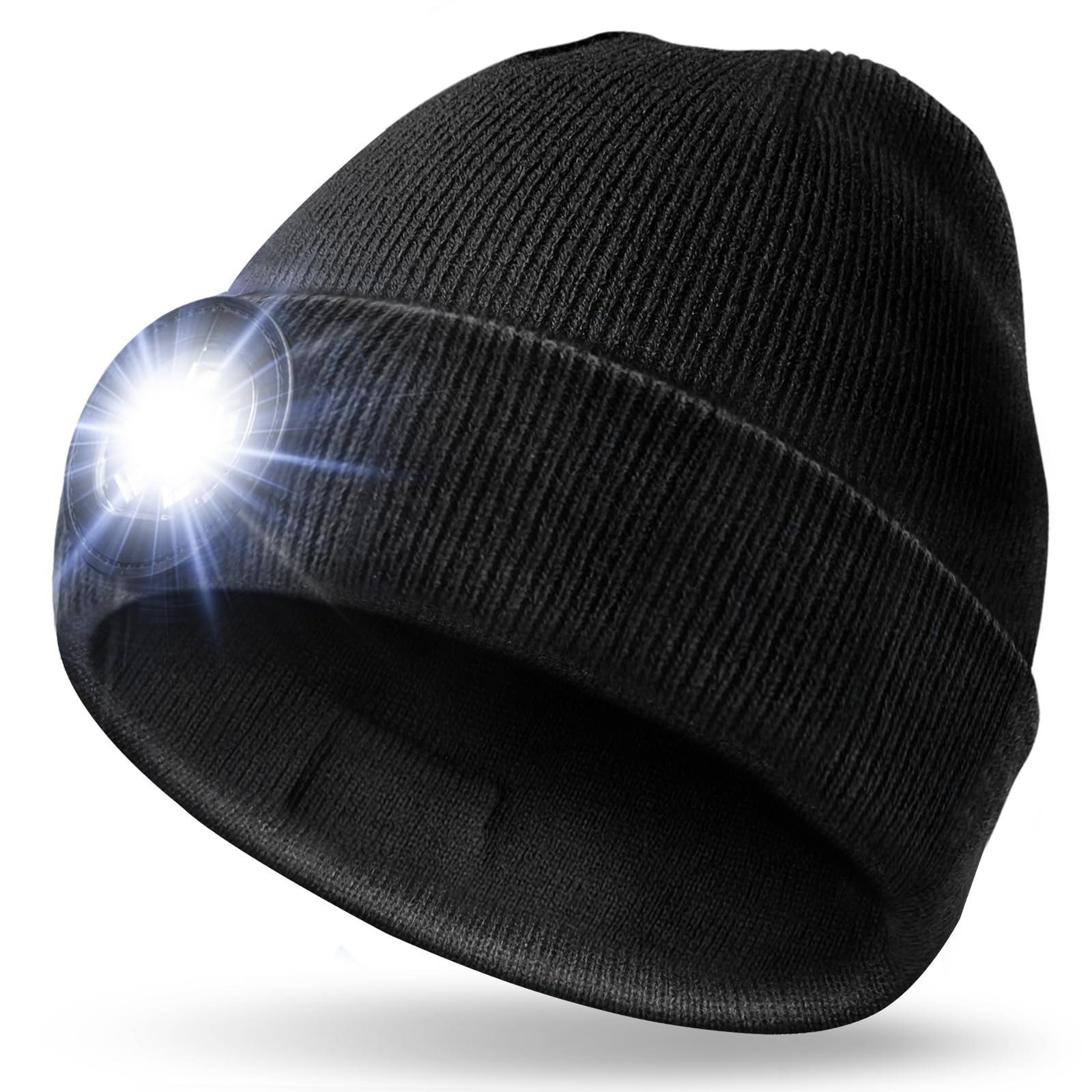 BONNET AVEC LUMIÈRE FRONTALE RECHARGEABLE Couleur Gris clair