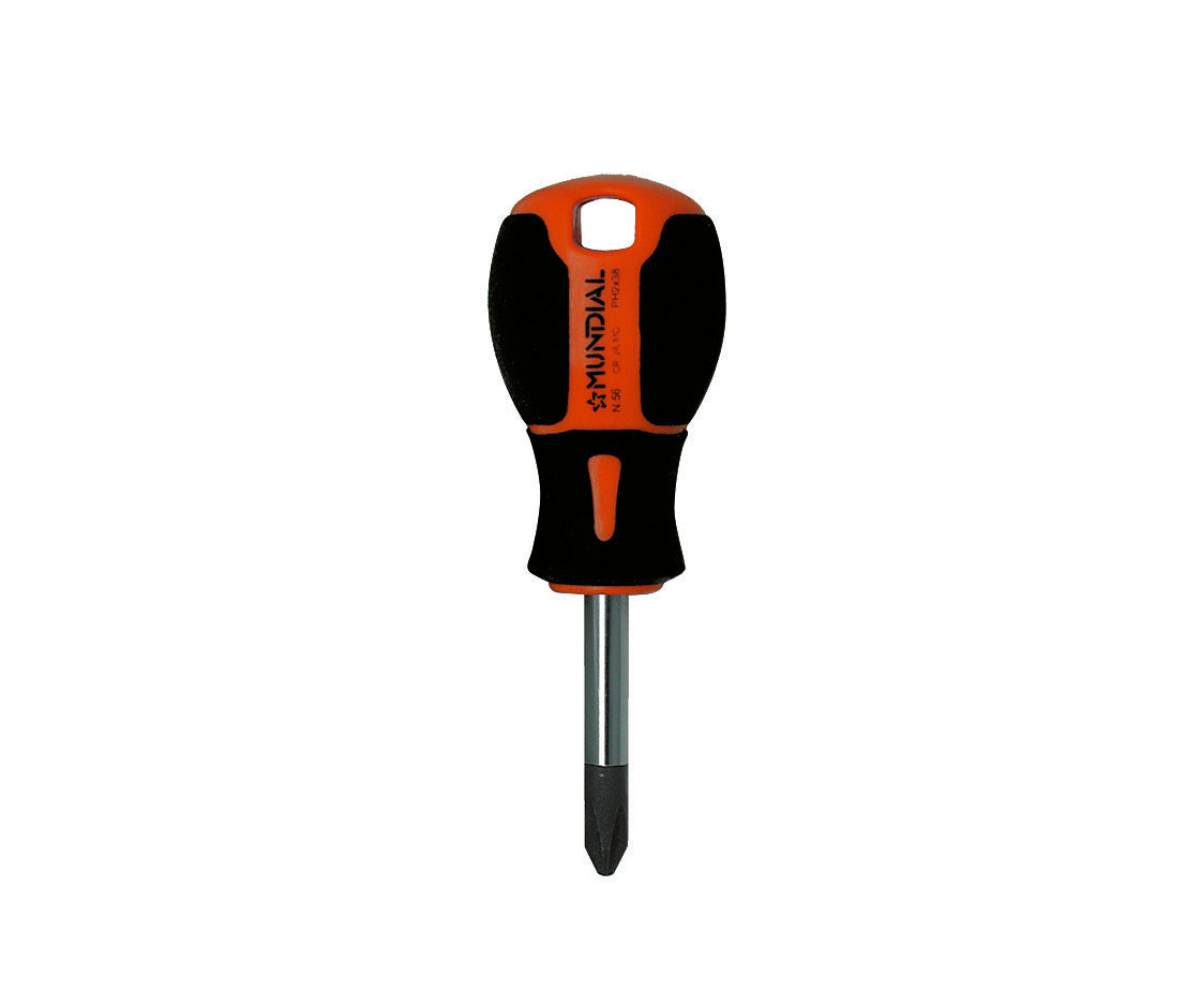 TOURNEVIS COURT POUR VIS CRUCIFORMES 'PHILLIPS' MUNDIAL PH 2 mm 6,0x38