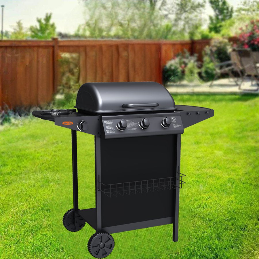BARBECUE A GAS TRE FUOCHI CON FORNELLONE CARDINALE  104x55,4x97,7h cm
